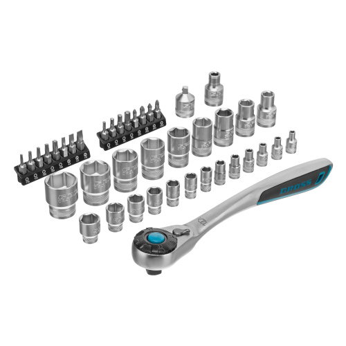 Набор торцевых головок, трещотка 120 зубьев, 1/2", 1/4", CrV, 41 предмет Gross по ценам производителя в Москве с доставкой по всей России