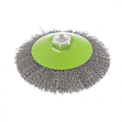 Щетка для УШМ, 125 мм, М14, "тарелка", витая проволока Сибртех по ценам производителя в Москве с доставкой по всей России