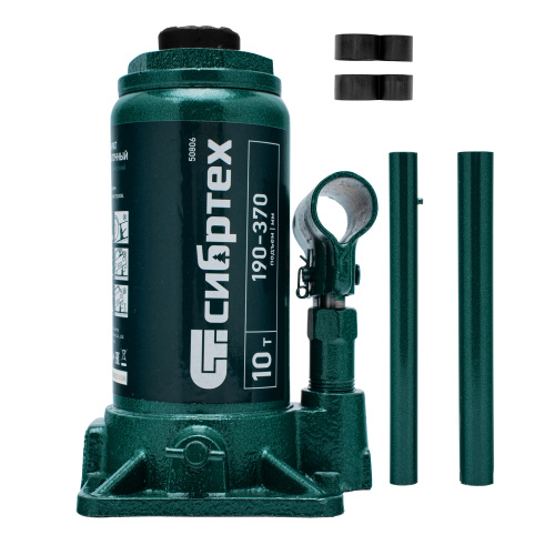 Домкрат гидравлический бутылочный, 10 т, 190-370 мм Сибртех по ценам производителя в Москве с доставкой по всей России