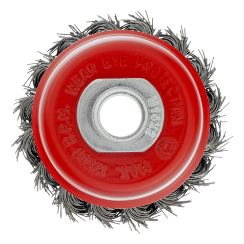 Щетка для УШМ, 65 мм, М14, "чашка", крученая проволока 0.5 мм Matrix по ценам производителя в Москве с доставкой по всей России