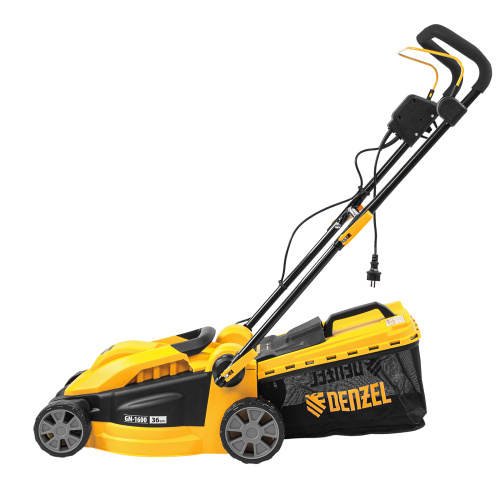 Газонокосилка электрическая GM-1600, 1600 Вт, ширина 36 см, 3 уровя, травосборник 35 л. Denzel по ценам производителя в Москве с доставкой по всей России
