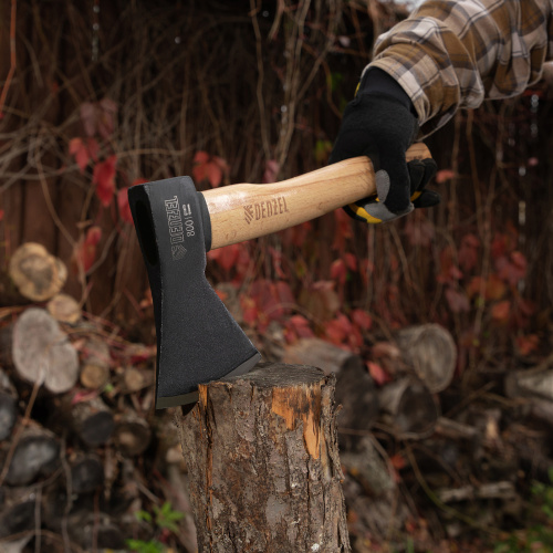 Топор, 800 г, кованый, буковое топорище Denzel по ценам производителя в Москве с доставкой по всей России