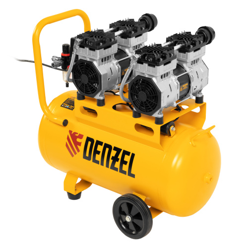 Компрессор безмасляный, малошумный DLS 1500/50, 1500 ВТ, 2x750, 50 л, 260 л/мин Denzel по ценам производителя в Москве с доставкой по всей России