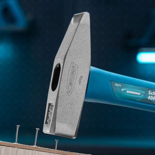 Молоток слесарный, 400 г, квадратный боек, фибергласовая обрезиненная рукоятка Gross по ценам производителя в Москве с доставкой по всей России