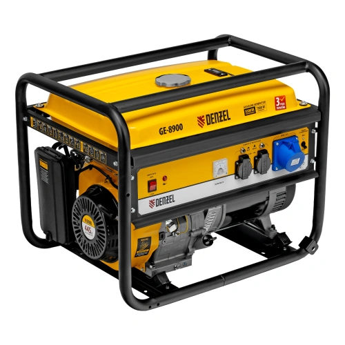 Генератор бензиновый GE 8900, 8.5 кВт, 220 В/50 Гц, 25 л, ручной старт Denzel по ценам производителя в Москве с доставкой по всей России