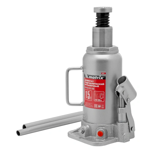 Домкрат гидравлический бутылочный, 15 т, высота подъема 230-460 мм Matrix по ценам производителя в Москве с доставкой по всей России