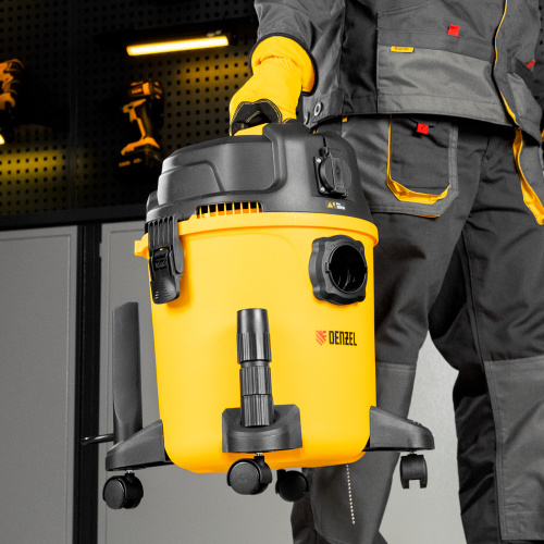 Пылесос строительный RVC20, 1400 Вт, бак 20 л, шланг 3 м, розетка с автосинхр. Denzel по ценам производителя в Москве с доставкой по всей России