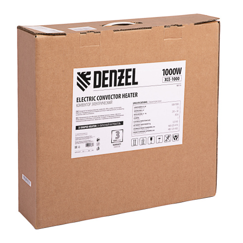 Конвектор электрический XCE-1000, 230 В, 1000 Вт, X-образный нагреватель Denzel по ценам производителя в Москве с доставкой по всей России