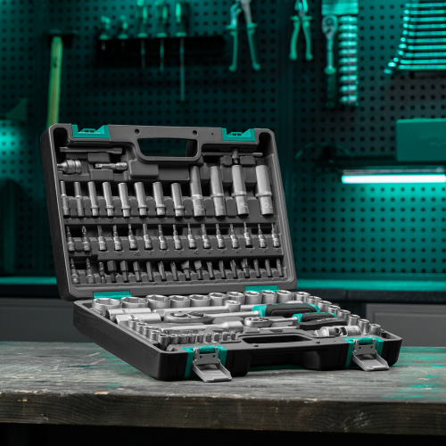 Набор инструментов, 1/2", 1/4", CrV, пластиковый кейс 94 предмета Stels по ценам производителя в Москве с доставкой по всей России