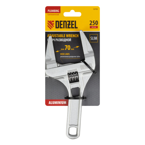 Ключ разводной 205 мм, алюминиевый Denzel по ценам производителя в Москве с доставкой по всей России