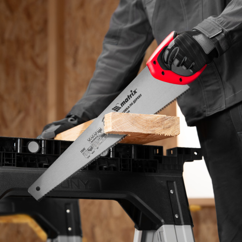 Ножовка по дереву, 500 мм, 7-8 TPI, зуб-3D, каленый зуб, двухкомпонентная рукоятка Matrix по ценам производителя в Москве с доставкой по всей России