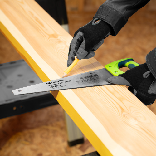 Ножовка по дереву"Зубец" для точных пильных работ, 350 мм, каленый зуб 2D, 14 TPI, двухкомпонентная рукоятка Сибртех по ценам производителя в Москве с доставкой по всей России