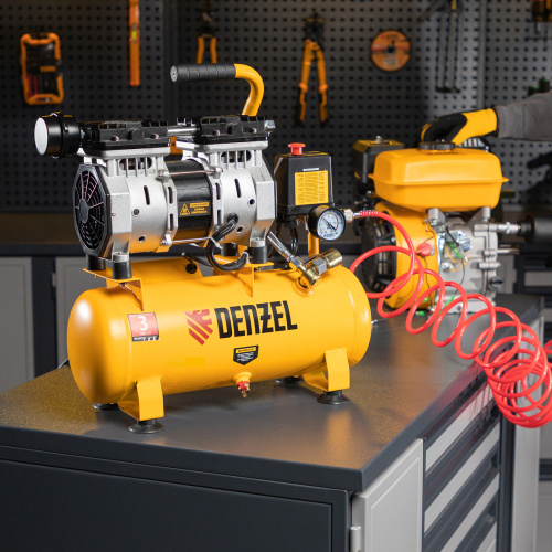 Компрессор DLS650/10 безмаслянный малошумный 650 Вт, 120 л/мин, ресивер 10 л Denzel по ценам производителя в Москве с доставкой по всей России