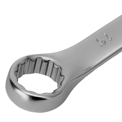 Ключ комбинированный, 15 мм, CrV, матовый хром Stels по ценам производителя в Москве с доставкой по всей России