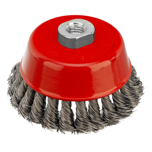 Щетка для УШМ, 100 мм, М14, "чашка", крученая проволока 0.35 мм Matrix по ценам производителя в Москве с доставкой по всей России