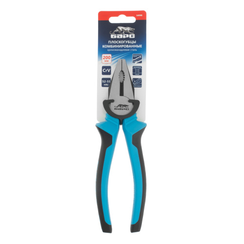 Плоскогубцы комбинированные 200 мм, хром-ванадий, двухкомпонентные рукоятки Барс по ценам производителя в Москве с доставкой по всей России