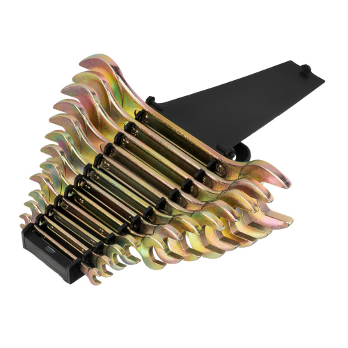 Набор ключей рожковых 6-32 мм, 12 шт, желтый цинк Сибртех по ценам производителя в Москве с доставкой по всей России