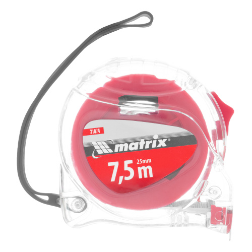 Рулетка Crystal,7,5 м х 25 мм,корпус из поликарбоната Matrix по ценам производителя в Москве с доставкой по всей России