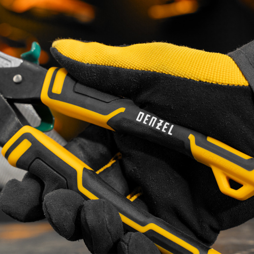 Ножницы по металлу, 270 мм, прямой и правый рез, сталь-СrMo, трехкомпонентные рукоятки Denzel по ценам производителя в Москве с доставкой по всей России