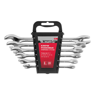 Набор ключей рожковых 6 шт, 6-17 мм, CrV, Elliptical, зеркальное хромирование Matrix по ценам производителя в Москве с доставкой по всей России
