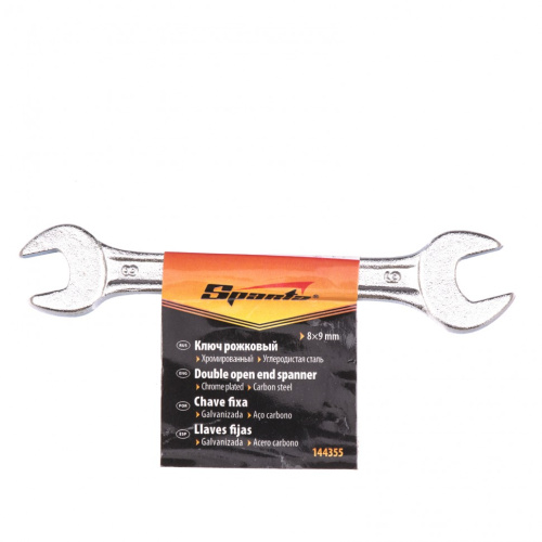 Ключ рожковый, 8 х 9 мм, хромированный Sparta по ценам производителя в Москве с доставкой по всей России
