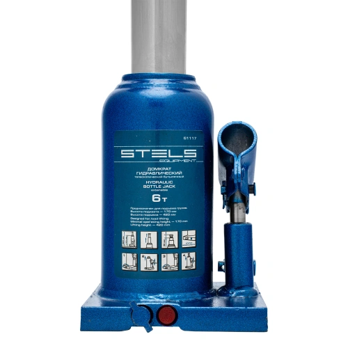 Домкрат гидравлический бутылочный телескопический, 6 т, H подъема 170-420 мм Stels по ценам производителя в Москве с доставкой по всей России