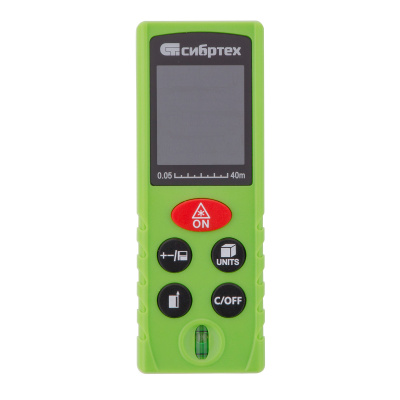 Лазерный дальномер PM-40,40 м,с пузырьковым уровнем Сибртех по ценам производителя в Москве с доставкой по всей России