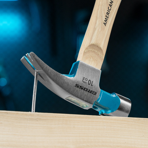 Молоток-гвоздодер, 280 г, угол 75, магнит, обрезиненная рукоятка American hickory GROSS по ценам производителя в Москве с доставкой по всей России
