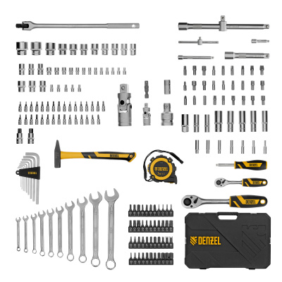 Набор инструментов, 1/2", 1/4", CrV, S2, пластиковый кейс, 194 предмета Denzel по ценам производителя в Москве с доставкой по всей России