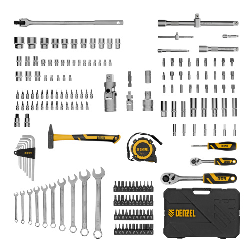 Набор инструментов, 1/2", 1/4", CrV, S2, пластиковый кейс, 194 предмета Denzel по ценам производителя в Москве с доставкой по всей России