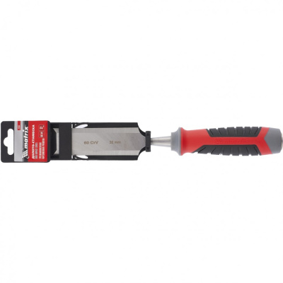 Долото-стамеска, 32 мм, 60 CrV, трехкомпонентная обрезиненная рукоятка Matrix по ценам производителя в Москве с доставкой по всей России