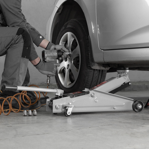 Домкрат гидравлический подкатной, 3 т, высота подъема 130-410 мм, поворотная ручка Matrix по ценам производителя в Москве с доставкой по всей России