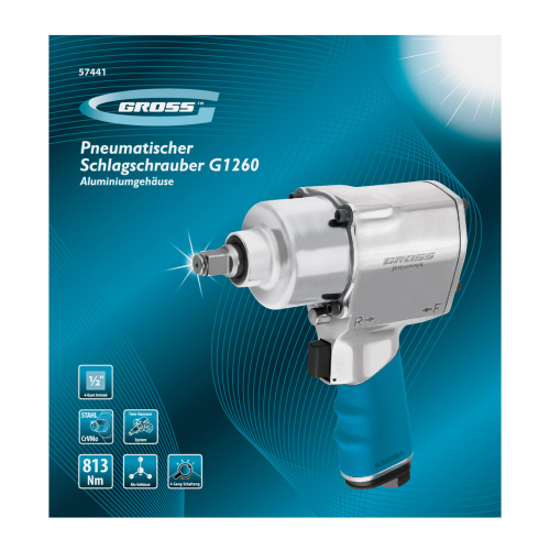 Гайковерт пневматический ударный G1260,1/2, Twin Hammer, 813Нм, 7000 об/мин Gross по ценам производителя в Москве с доставкой по всей России