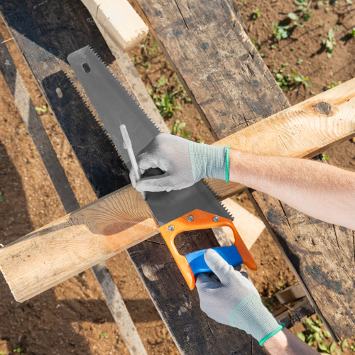 Ножовка по дереву, 400 мм, шаг зубьев 5 мм, пластиковая рукоятка по ценам производителя в Москве с доставкой по всей России