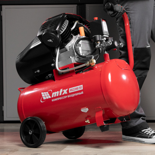 Компрессор воздушный КК-2200/50, 2,2 кВт, 350 л/мин, 50 л, прямой привод, масляный MTX по ценам производителя в Москве с доставкой по всей России