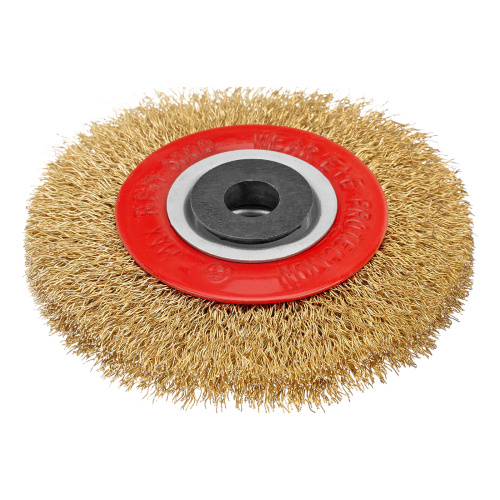 Щетка для точила, 100 мм, посадка 20 мм, плоская, латунир. витая проволока Matrix по ценам производителя в Москве с доставкой по всей России