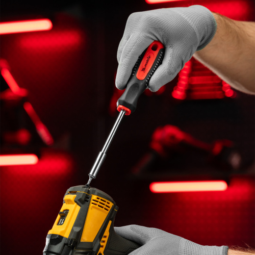 Отвертка с набором бит, 11 шт, Fusion, CrV, трехкомпонентная рукоятка "Anti slip" Matrix по ценам производителя в Москве с доставкой по всей России