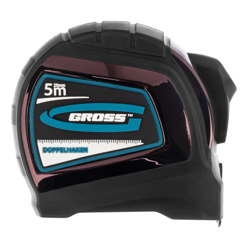 Рулетка "Doppelhaken",5 м x 25 мм,двухсторонний зацеп,Нейлон,двусторонняя шкала,автоматическая фиксация Gross по ценам производителя в Москве с доставкой по всей России