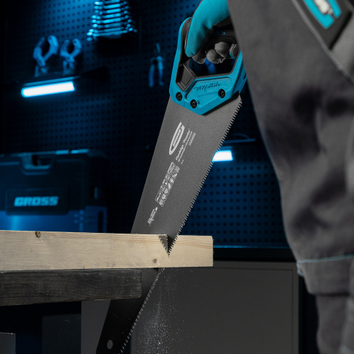 Ножовка по дереву "PIRANHA", 500 мм, 7 TPI, 3D-зуб, тефлоновое покрытие полотна, двухкомпонентная рукоятка Gross по ценам производителя в Москве с доставкой по всей России