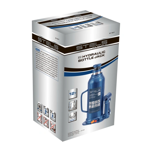 Домкрат гидравлический бутылочный, 12 т, h подъема 227-457 мм Stels по ценам производителя в Москве с доставкой по всей России