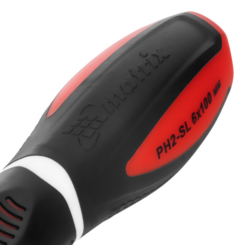 Отвертка комбинированная, SL6/PH2, CrV, двухкомпонентная рукоятка Matrix по ценам производителя в Москве с доставкой по всей России