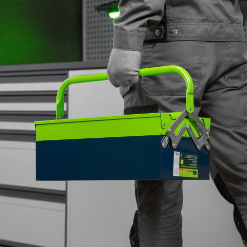 Ящик для инструмента, 430 х 200 х 160 мм, три секции, металлический Сибртех по ценам производителя в Москве с доставкой по всей России