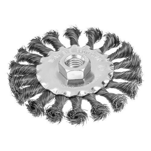 Щетка для УШМ 100 мм, М14, плоская, крученая проволока 0.35 мм Matrix по ценам производителя в Москве с доставкой по всей России