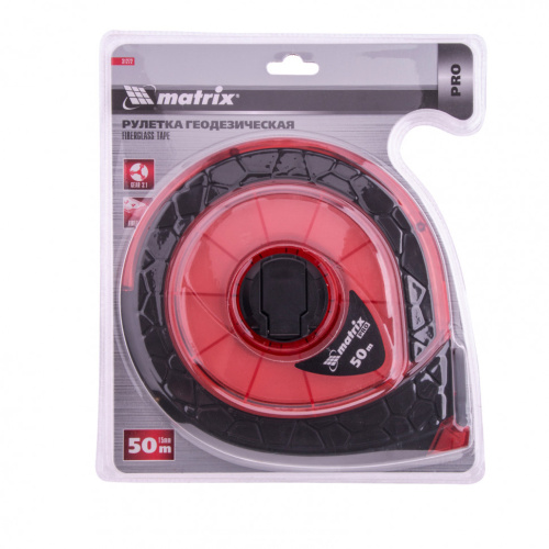 Рулетка геодезическая 50 м х 15 мм, закрытый корпус, фибергласовая лента, двусторонняя шкала, Pro Matrix по ценам производителя в Москве с доставкой по всей России
