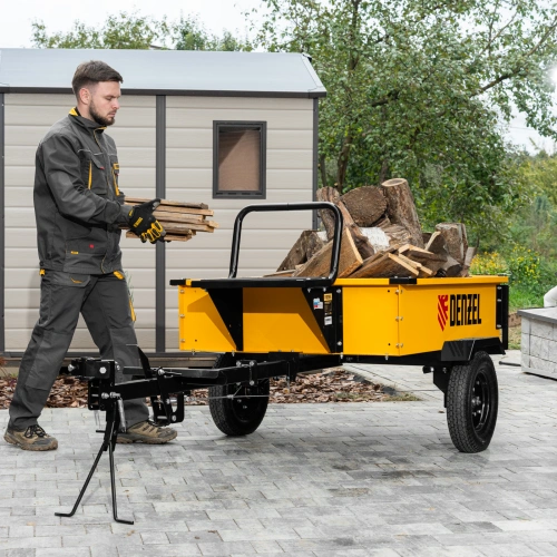 Прицеп для мотоблока TT-500, оцинк., груз. 500 кг, рег. сцепка, колеса 4.00-10, в упаковке Denzel по ценам производителя в Москве с доставкой по всей России