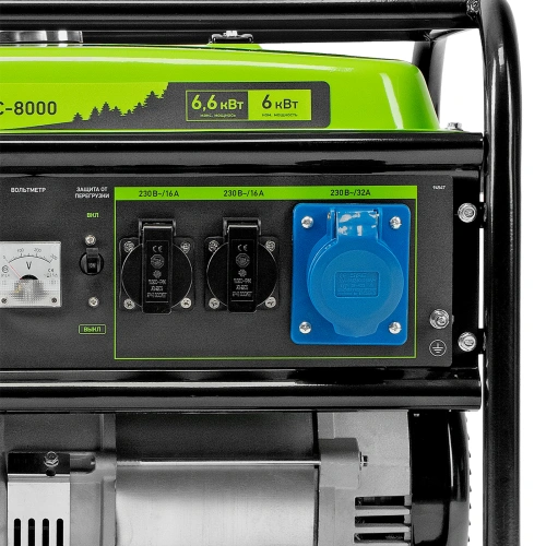 Генератор бензиновый БС-8000, 6,6 кВт, 230В, четырехтактный, 25 л, ручной стартер Сибртех по ценам производителя в Москве с доставкой по всей России