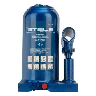 Домкрат гидравлический бутылочный телескопический, 4 т, H подъема 170-420 мм Stels по ценам производителя в Москве с доставкой по всей России