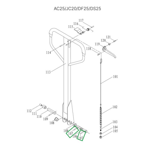 Штифт крепления оси ручки (5 мм) для гидравлических тележек AC25, DF25, JC20, AC30 по ценам производителя в Москве с доставкой по всей России