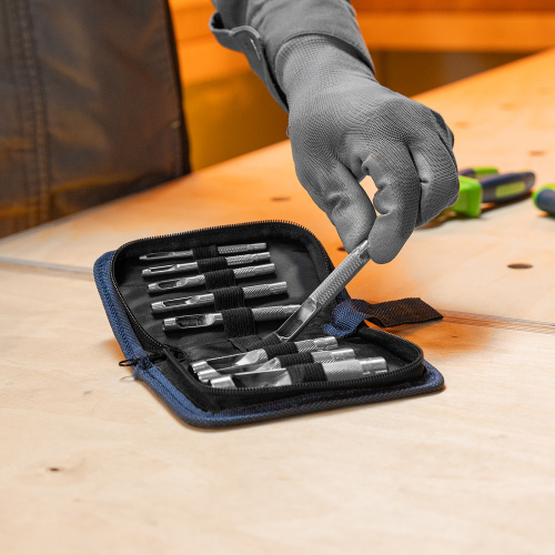 Набор пробойников для кожи 2 3 4 5 6 8 9 10 13 мм, 9 шт, чехол Сибртех по ценам производителя в Москве с доставкой по всей России