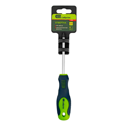 Отвертка, PH1 х 80 мм, CrV, двухкомпонентная рукоятка Сибртех по ценам производителя в Москве с доставкой по всей России